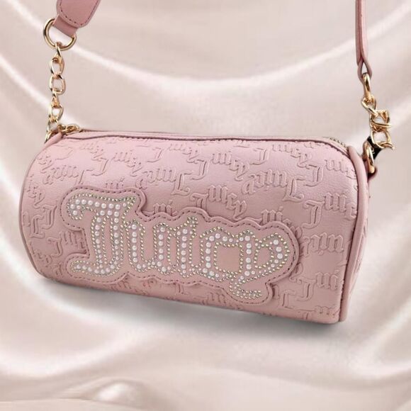 Juicy Couture Handbags - Juicy Couture pastel pink barrel string of pearls shoulder bag - NWT